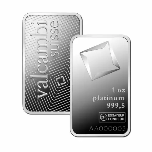 1oz Valcambi Minted Platinum Bar