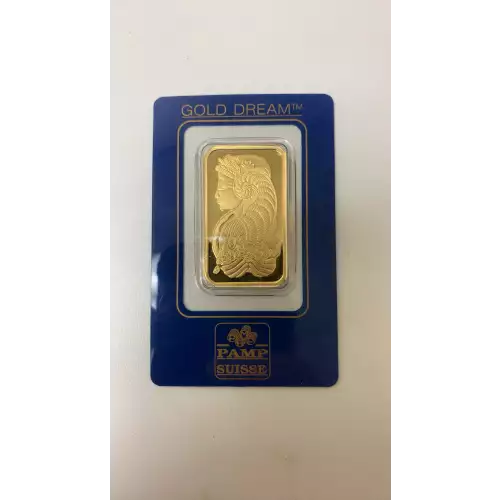 1oz Vintage PAMP Gold Bar - Fortuna