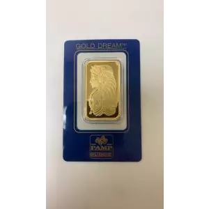 1oz Vintage PAMP Gold Bar - Fortuna