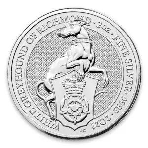 2021 2oz Silver Britain Queen's Beast: The White Greyhound (2)