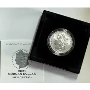 2021 Morgan Silver with O Privy Mark 21XD New Orleans Mint PKG and COA