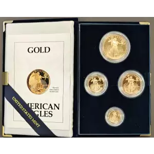 4 Coin U.S. Proof Eagle set w/COA and Packaging (3)