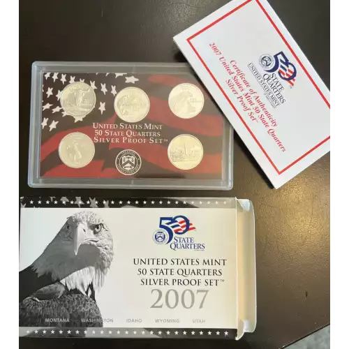 Mint Proof Set - 2007S 5 Piece Quarter Silver ($1.25 FV) - Set