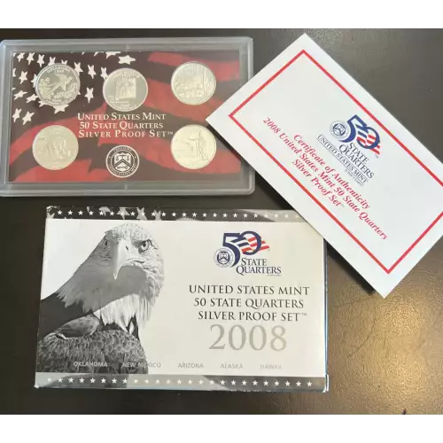 Mint Proof Set - 2008S 5 Piece Quarter Silver ($1.25 FV) - Set