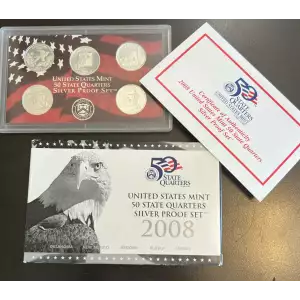 Mint Proof Set - 2008S 5 Piece Quarter Silver ($1.25 FV) - Set